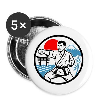 Karate Nature - Buttons groß 56 mm (5er Pack) - Weiß - Vorne