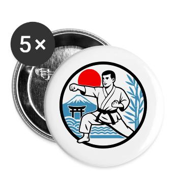 Karate Nature - Buttons groß 56 mm (5er Pack) - Weiß - Vorne