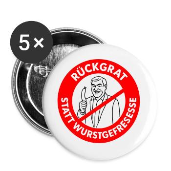 Colonne vertébrale au lieu de manger des saucisses ! COULEURS SOUHAITÉES Bande dessinée - Lot de 5 grands badges (56 mm) - blanc - Devant