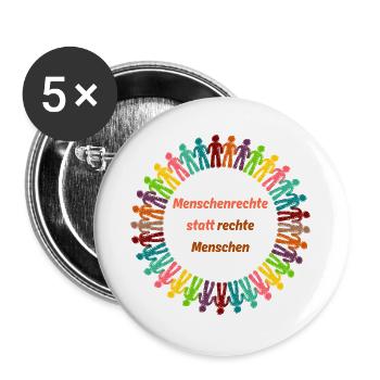 Les droits de l’homme au lieu de l’orange de la droite - Lot de 5 grands badges (56 mm) - blanc - Devant