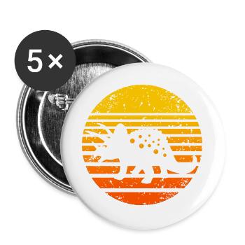 Prehistoric Dino Sunset Illustration - Buttons groß 56 mm (5er Pack) - Weiß - Vorne