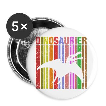 Colorful Dinosaur Lettering - Buttons large 2.2''/56 mm (5-pack) - white - Front