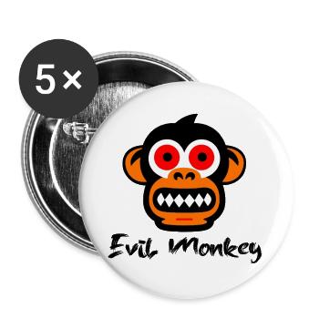 Evil monkey - Buttons large 2.2''/56 mm (5-pack) - white - Front
