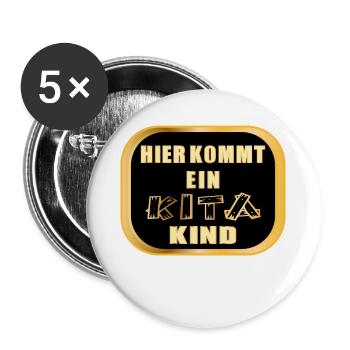 GARDERIE KITAKIND POUR TOUT-PETITS - Lot de 5 grands badges (56 mm) - blanc - Devant