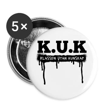 Class shirts K.U.K The class without knowledge - Buttons large 2.2''/56 mm (5-pack) - white - Front