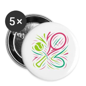 Neon Padel - Buttons large 2.2''/56 mm (5-pack) - white - Front