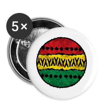 Colored Afro Design Cotton Cloth - Buttons large 2.2''/56 mm (5-pack) - white - Front