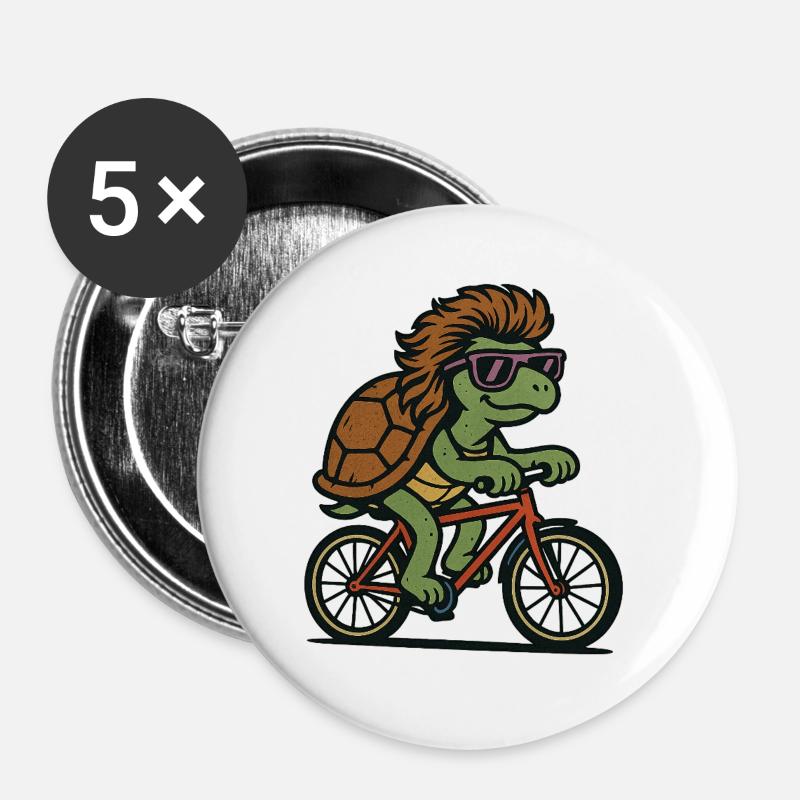 Bike Turtle - Buttons large 2.2''/56 mm (5-pack) - white