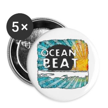 Ozeanischer Sonnenuntergang Design - Buttons groß 56 mm (5er Pack) - Weiß - Vorne