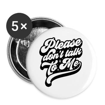 Motif de texte élégant pour un style décontracté - Lot de 5 grands badges (56 mm) - blanc - Devant