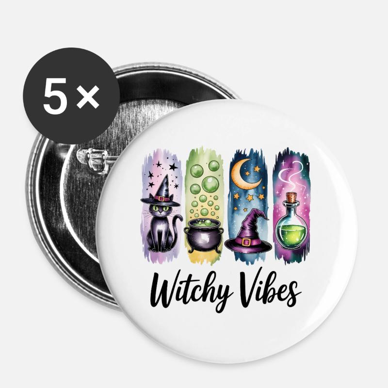 Magical Witchy Vibes Potion Collection - Buttons large 2.2''/56 mm (5-pack) - white