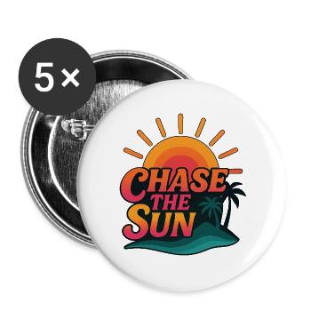 Soleil tropical - Lot de 5 grands badges (56 mm) - blanc - Devant