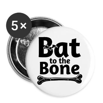 Bat to the Bone - Halloween Bat - Buttons large 2.2''/56 mm (5-pack) - white - Front