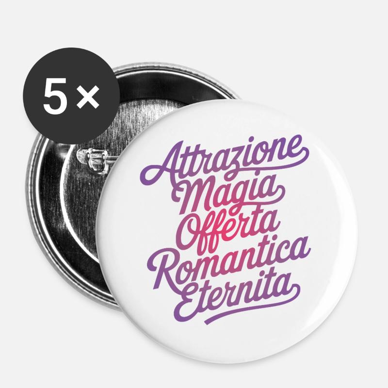 Romantic Design with Magic Effect - Buttons large 2.2''/56 mm (5-pack) - white