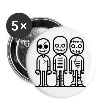zombie_3 - Lot de 5 grands badges (56 mm) - blanc - Devant