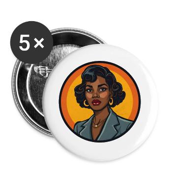 Elegante Frau Illustration - Buttons groß 56 mm (5er Pack) - Weiß - Vorne