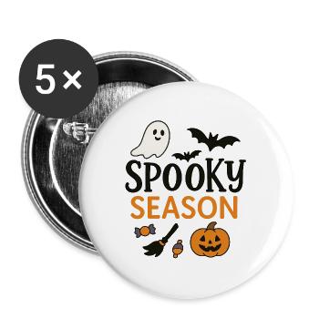 Gruselige Halloween Saison Illustration - Buttons groß 56 mm (5er Pack) - Weiß - Vorne