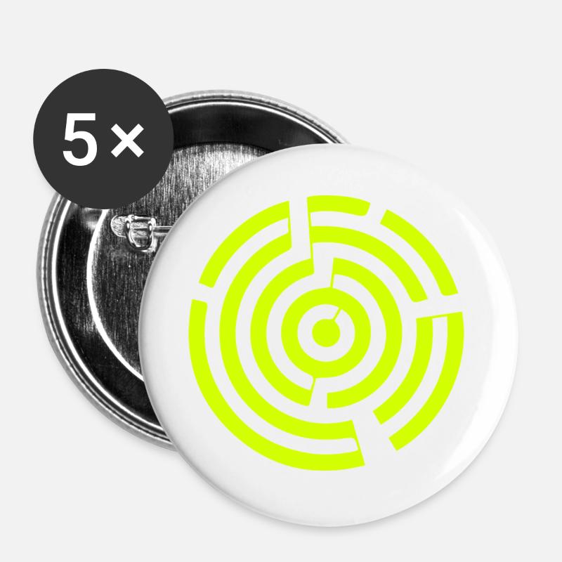 Labyrinth Maze Crop Circle - Buttons large 2.2''/56 mm (5-pack) - white