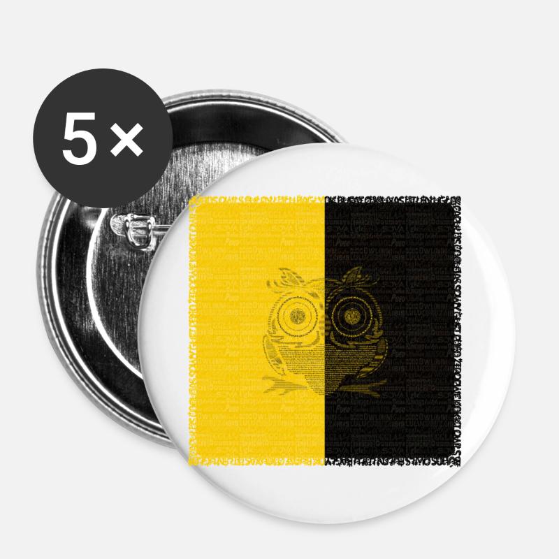 VAMNE Letter Owl - Buttons large 2.2''/56 mm (5-pack) - white
