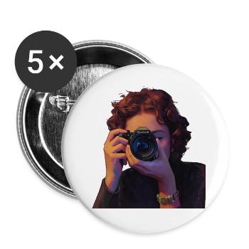 Photography Realistic Portrait Designs - Buttons large 2.2''/56 mm (5-pack) - white - Front