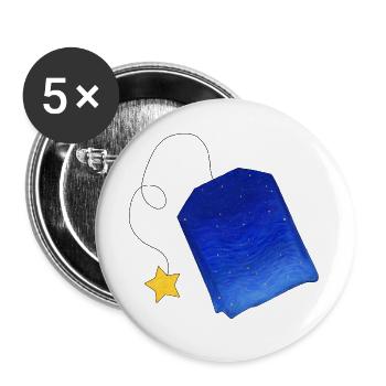 Vincent van Goghs Tee - Buttons groß 56 mm (5er Pack) - Weiß - Vorne