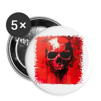 Impression d'art de crâne sombre - Lot de 5 grands badges (56 mm) - blanc - Devant