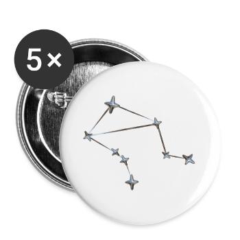 Libra Constellation – Metallic Zodiac - Buttons large 2.2''/56 mm (5-pack) - white - Front