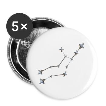 Sternbild Jungfrau mit metallicscher Optik - Buttons groß 56 mm (5er Pack) - Weiß - Vorne