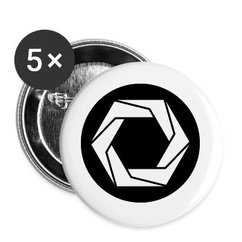 Symbole d’ouverture géométrique - Lot de 5 grands badges (56 mm) - blanc - Devant