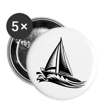 Sailing art for all sea lovers - Buttons large 2.2''/56 mm (5-pack) - white - Front