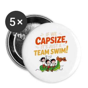 Drachenboot-Rennmannschaft - Buttons groß 56 mm (5er Pack) - Weiß - Vorne