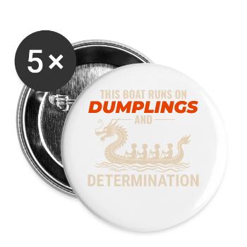 Dumplings et Détermination Dragon Boat - Lot de 5 grands badges (56 mm) - blanc - Devant