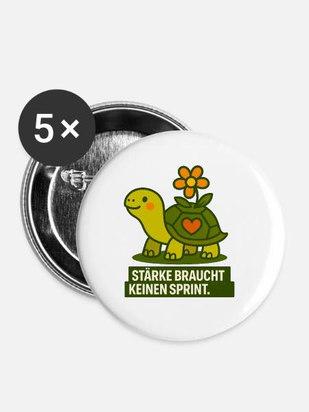 Starke_braucht_kein_Spint - Buttons groß 56 mm (5er Pack) - Weiß