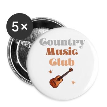 Country Music Club Gitarre - Buttons groß 56 mm (5er Pack) - Weiß - Vorne