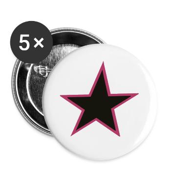 Bordure rose Étoile Design - Lot de 5 grands badges (56 mm) - blanc - Devant