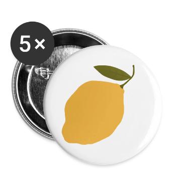 T-shirt Illustration Botanique Citron - Lot de 5 grands badges (56 mm) - blanc - Devant
