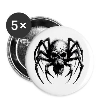 Halloween Monster Spider Skull - Buttons large 2.2''/56 mm (5-pack) - white - Front