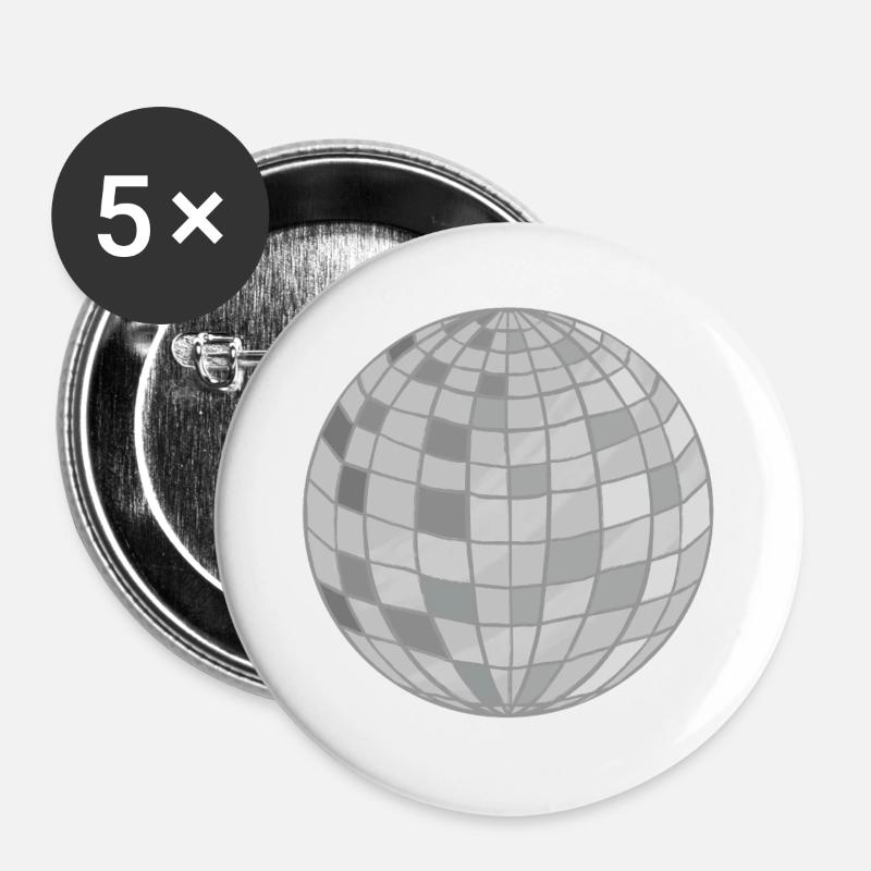 Disco Ball Design - Buttons large 2.2''/56 mm (5-pack) - white