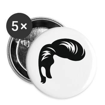 Mop of hair design for statement outfits - Buttons large 2.2''/56 mm (5-pack) - white - Front