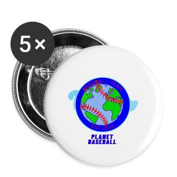 Weltkarte Baseball-Team-Abzeichen - Buttons groß 56 mm (5er Pack) - Weiß - Vorne