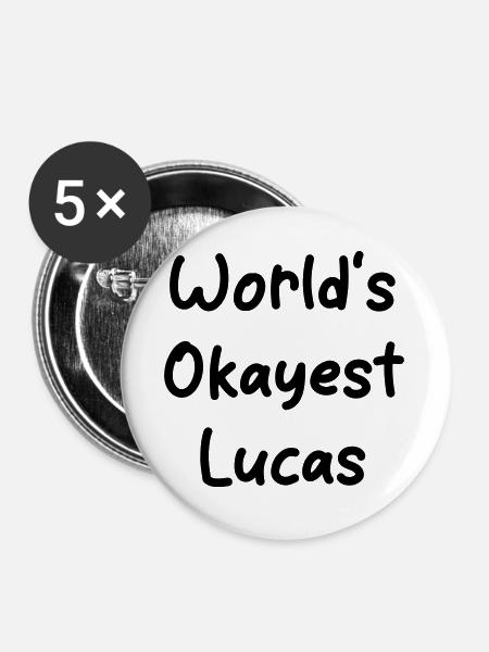 worlds_okayest_Lucas - Buttons groß 56 mm (5er Pack) - Weiß