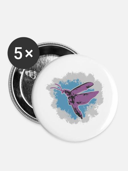 Aquarell-Schmetterlingflug Motiv - Buttons groß 56 mm (5er Pack) - Weiß