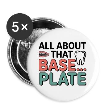 Plaque de base de technicien de laboratoire dentaire - Lot de 5 grands badges (56 mm) - blanc - Devant