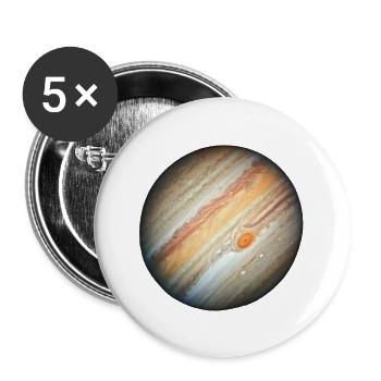 Jupiter & riesiger roter Fleck - Buttons groß 56 mm (5er Pack) - Weiß - Vorne