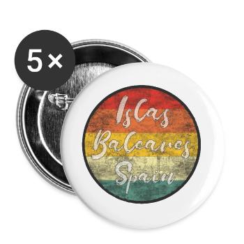 Balearen Vintage Flag Design - Buttons groß 56 mm (5er Pack) - Weiß - Vorne