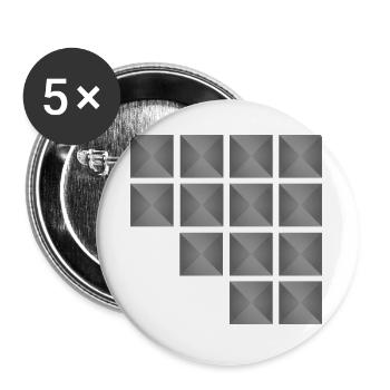 Minimalist Geometric Square Stud Pattern - Buttons large 2.2''/56 mm (5-pack) - white - Front