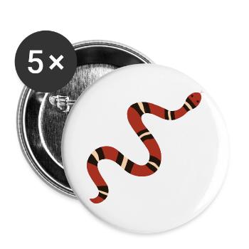 Illustration de serpent royal rouillé - Lot de 5 grands badges (56 mm) - blanc - Devant