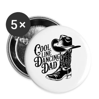 Danse en ligne Papa danse Danse en ligne - Lot de 5 grands badges (56 mm) - blanc - Devant