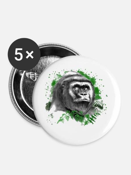 Gorilla - Buttons groß 56 mm (5er Pack) - Weiß