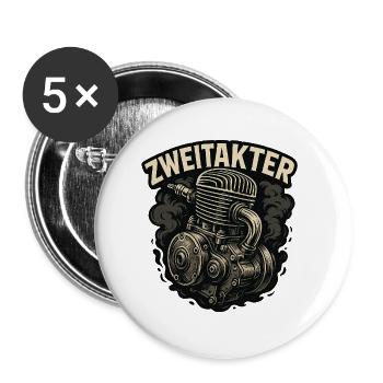 Maschinenmotorrad Illustration - Buttons groß 56 mm (5er Pack) - Weiß - Vorne